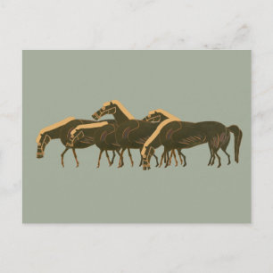 Carte Postale Panoply - Vase grec ancien troupeau de chevaux