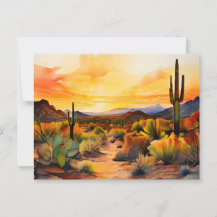 Carte Postale Panorama aquarelle du désert de Sonora