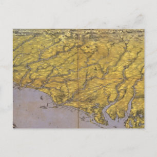 Carte Postale Panorama composite du siège de la guerre