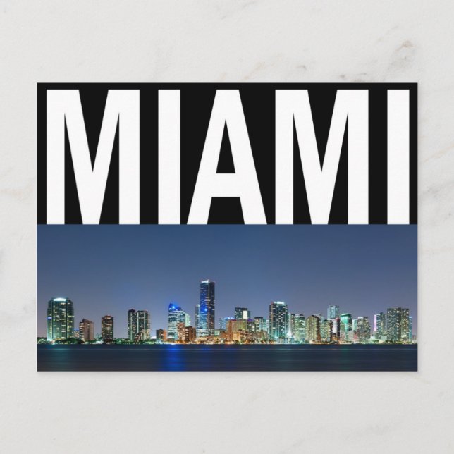 Carte Postale Panorama de Miami Skyline (Devant)