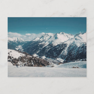 Carte Postale Panorama de montagne enneigée Voyage vintage