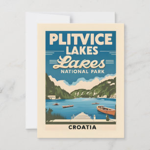 Carte postale panoramique des lacs de Plitvice Cro