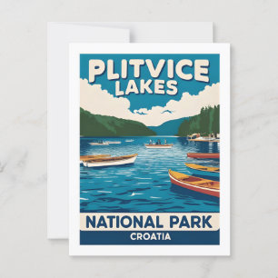Carte postale panoramique des lacs de Plitvice Cro