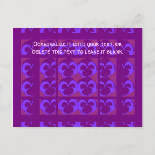Carte Postale Pansies violettes dans les lignes et les colonnes