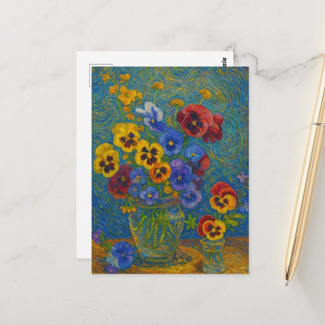 Carte postale Pansy (Devant/Arrière en situation)