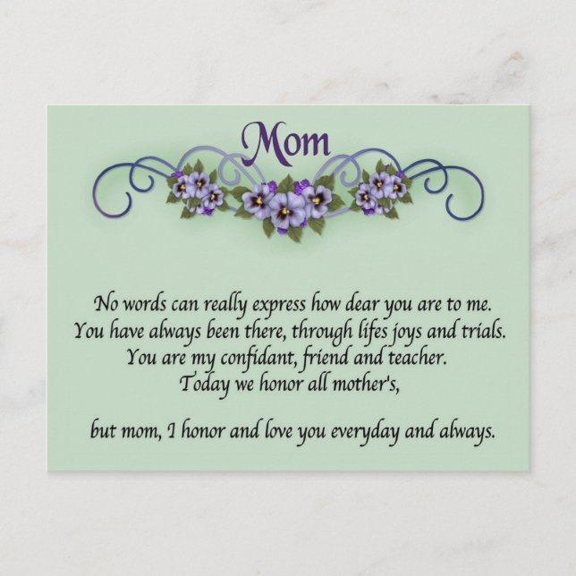 Carte postale Pansy Scrolls (Devant)