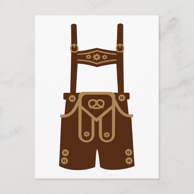 Carte Postale Pantalon en cuir bavaria Oktoberfest (Devant)