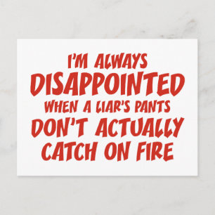 Carte Postale Pantalons menteurs en feu