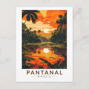 Carte Postale Pantanal Brésil Coucher de soleil Art de voyage Vi
