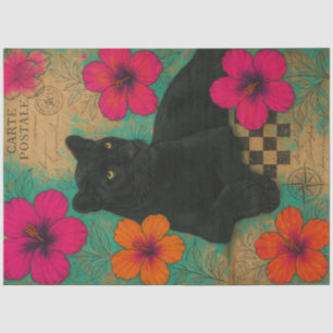 Carte Postale Panther – Tropical Gothic Decoupage Tissue Paper