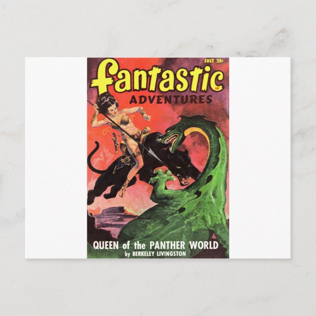 Carte Postale Panther vs Dinosaur (Devant)