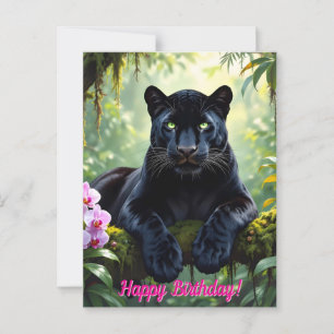 Carte Postale Panthère noire dans la jungle
