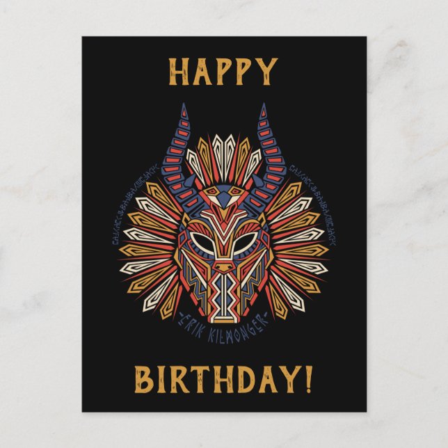 Carte Postale Panthère noire | Erik Killmonger Icône de masques  (Devant)