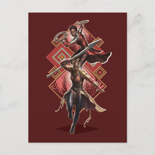 Carte Postale Panthère noire | Nakia & Okoye Wakandan Graphic (Devant)