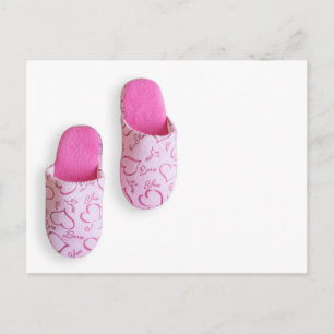 Carte Postale Pantoufles roses