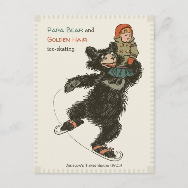 Carte Postale Papa Bear & Golden Hair skating CC0715 Fairytale (Devant)
