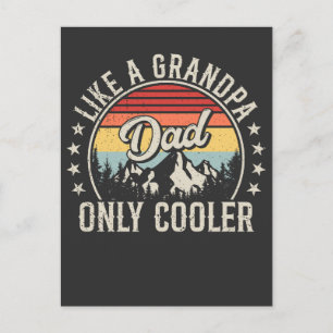 Carte Postale Papa comme un grand-père mais en plus cool Rétro