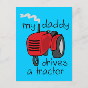 Carte Postale Papa Conduit Un Tracteur