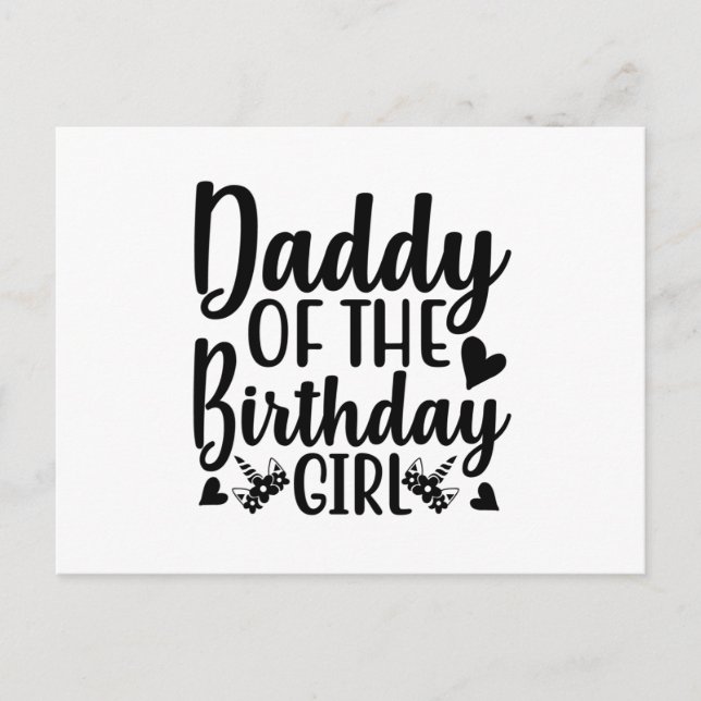 Carte Postale Papa de la fille anniversaire (Devant)