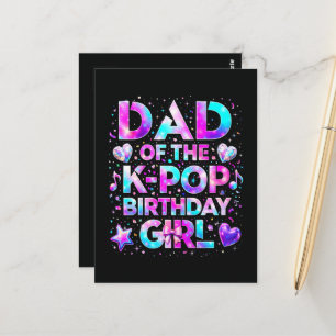 Carte Postale Papa de l'anniversaire de la K-Pop musique coréenn