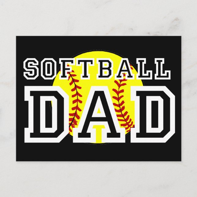 Carte Postale Papa du softball (Devant)