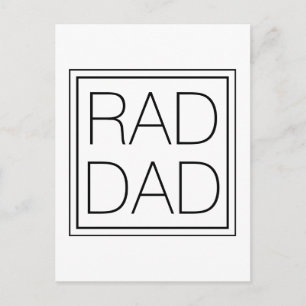 Carte Postale Papa génial typographie minimaliste blanche noire 