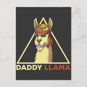 Carte Postale Papa Llama Mari Cool Lunettes de soleil Alpaca Pap