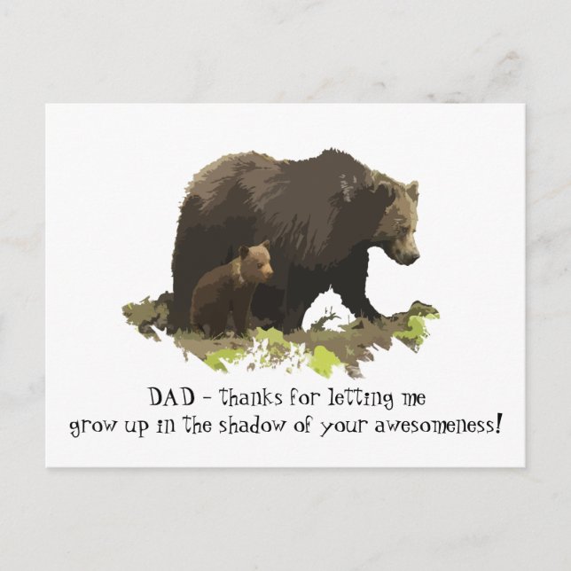 Carte Postale Papa merci d'être Awesome Bear Family (Devant)