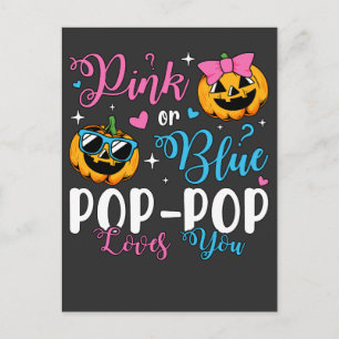 Carte Postale Papa ou Maman Pop-Pop t'aime bébé citrouille rose