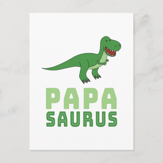 Carte Postale Papasaurus Dinosaure Tyrannosaurus Rex Fête des Pè (Devant)