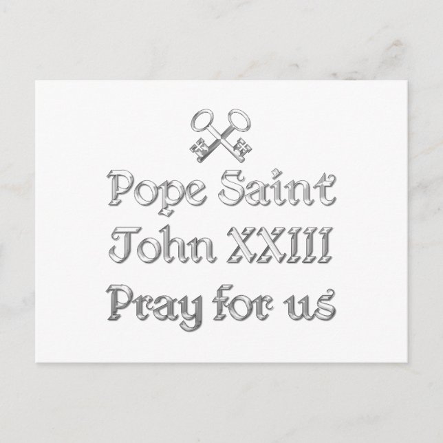 Carte Postale Pape Saint Jean XXIII Priez pour Nous (Devant)
