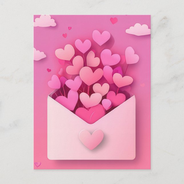 Carte Postale Papercut Hearts La Saint Valentin (Devant)