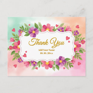 Carte Postale Papeterie Remerciement Fleur de Lys Grâce Florale 