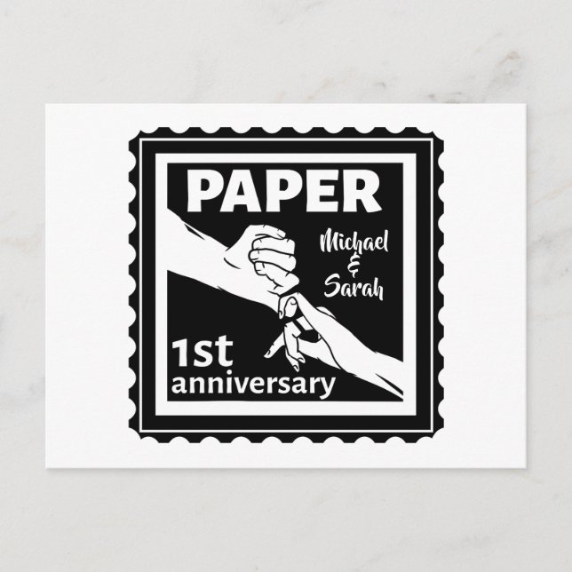 Carte Postale Papier 1er anniversaire de mariage traditionnel (Devant)