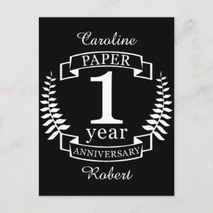 Carte Postale Papier 1er anniversaire mariage 1 an