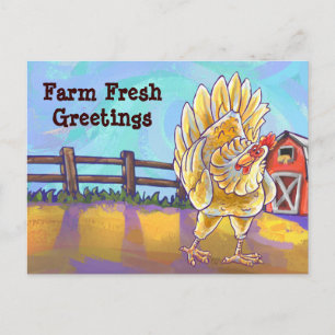 Carte Postale Papier à lettres au poulet