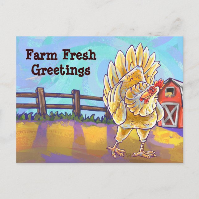 Carte Postale Papier à lettres au poulet (Devant)