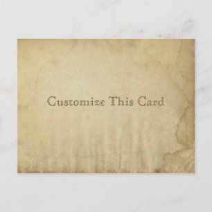 Carte Postale Papier blanc Grungy Antique Tiré - DO-IT-YOURSELF 