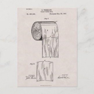 Carte Postale Papier de toilette Brevet no 465,588 par S. Wheele