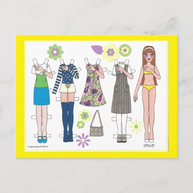 Carte postale papier DOLLARS MOD HOLLY (Devant)