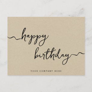 Carte Postale Papier Kraft Joyeux Anniversaire Professionnel