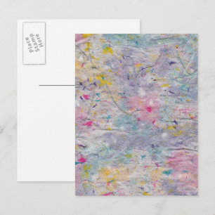 Carte Postale Papier maison avec Accents colorés à pâte