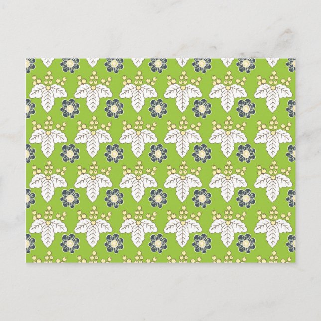 Carte Postale Papier peint à ressort vert et violet (Devant)