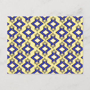 Carte Postale Papier peint Art Déco Motif, beige et bleu