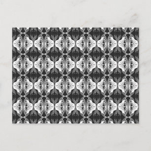 Carte Postale Papier peint Art Déco motif - noir et blanc