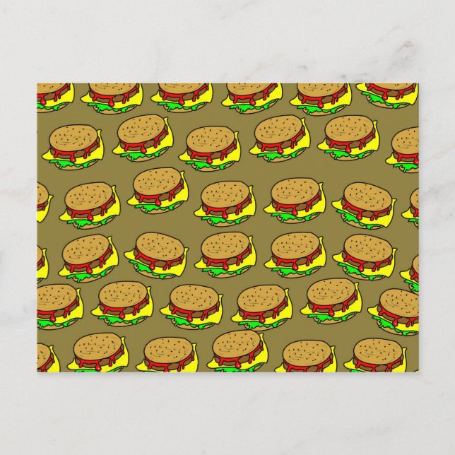 Carte Postale Papier peint Burger (Devant)