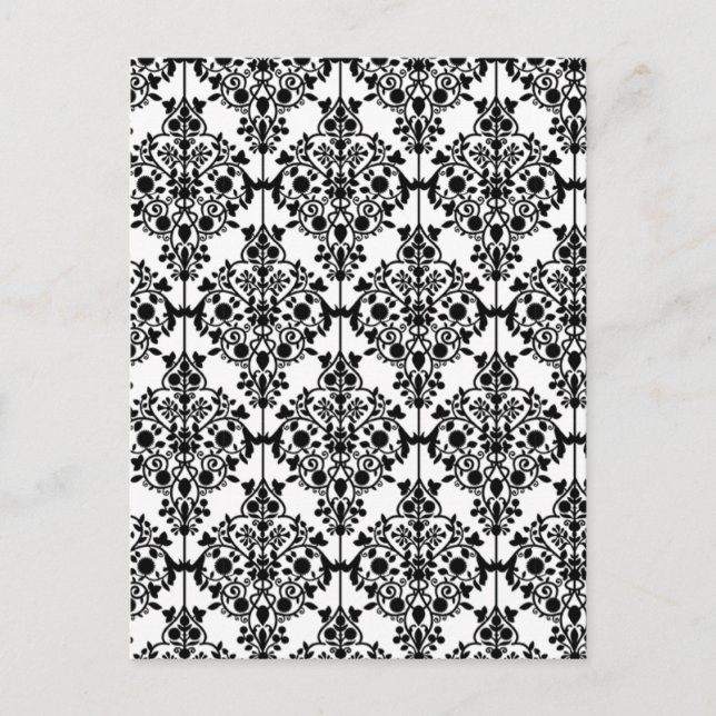 Carte Postale Papier peint noir et blanc (Devant)
