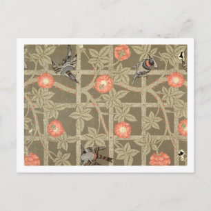Carte Postale Papier peint Trellis avec fond vert bouteille