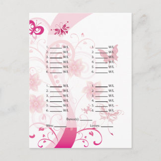Carte postale Papier rose Bunco Card/feuille