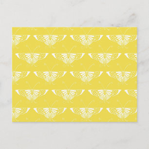 Carte Postale Papillon Art déco stylisé - jaune et blanc